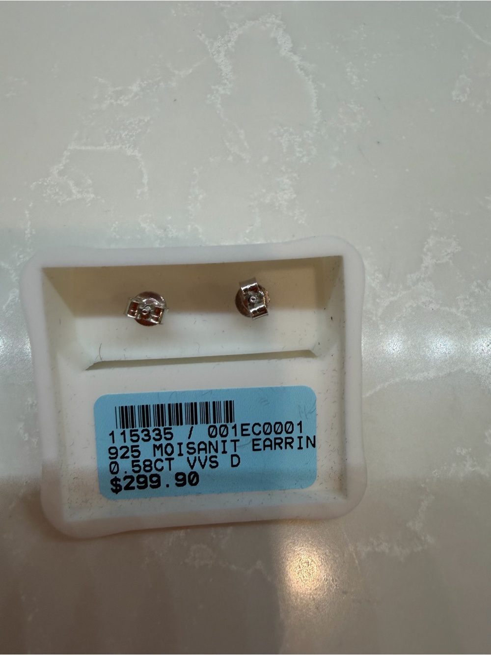NWT Sterling Silver 925 Floral Cluster Moissanite Stud Earrings - Picture 3 of 3